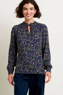 Brakeburn Midnight Bloom Blouse Khaki Outlet