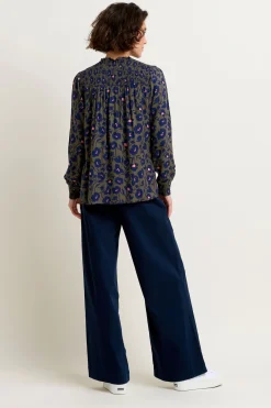 Brakeburn Midnight Bloom Blouse Khaki Outlet