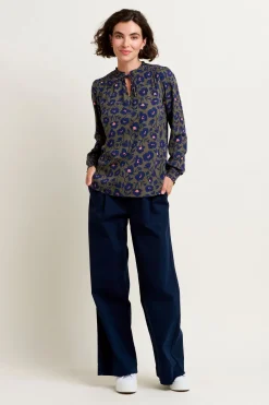 Brakeburn Midnight Bloom Blouse Khaki Outlet