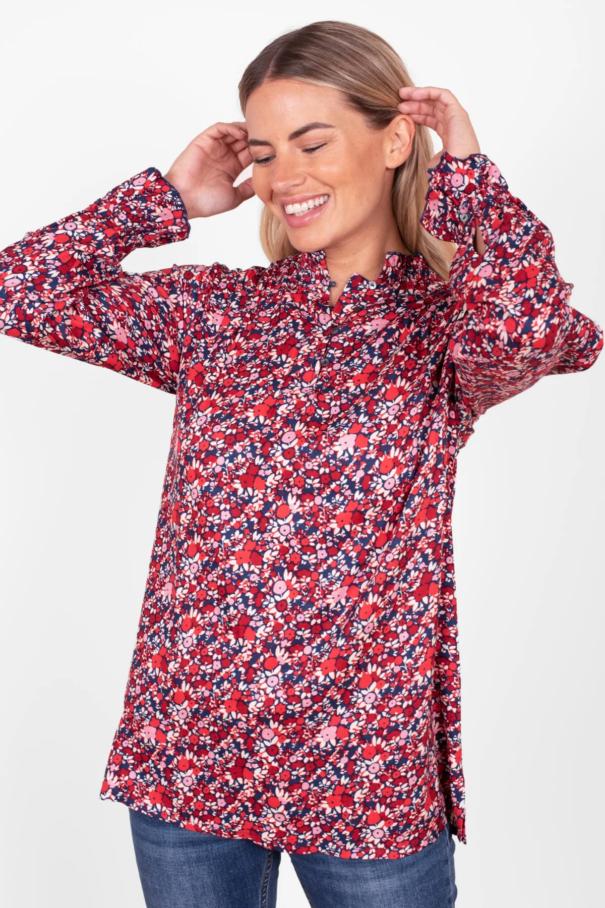 Brakeburn Mixed Berry Floral Blouse Multicoloured Store