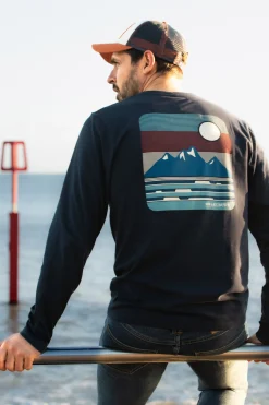 Brakeburn Mountain Waves Tee Navy Clearance