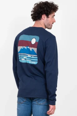 Brakeburn Mountain Waves Tee Navy Clearance