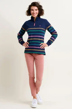 Brakeburn Navy Quarter Zip Sweatshirt Multicoloured Best Sale