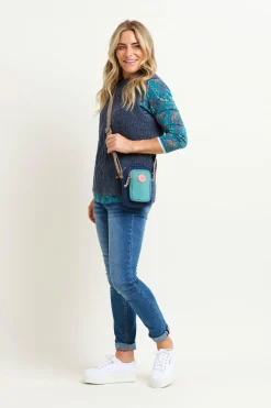 Brakeburn Navy Small Pouch Cross Body Bag Blue Clearance