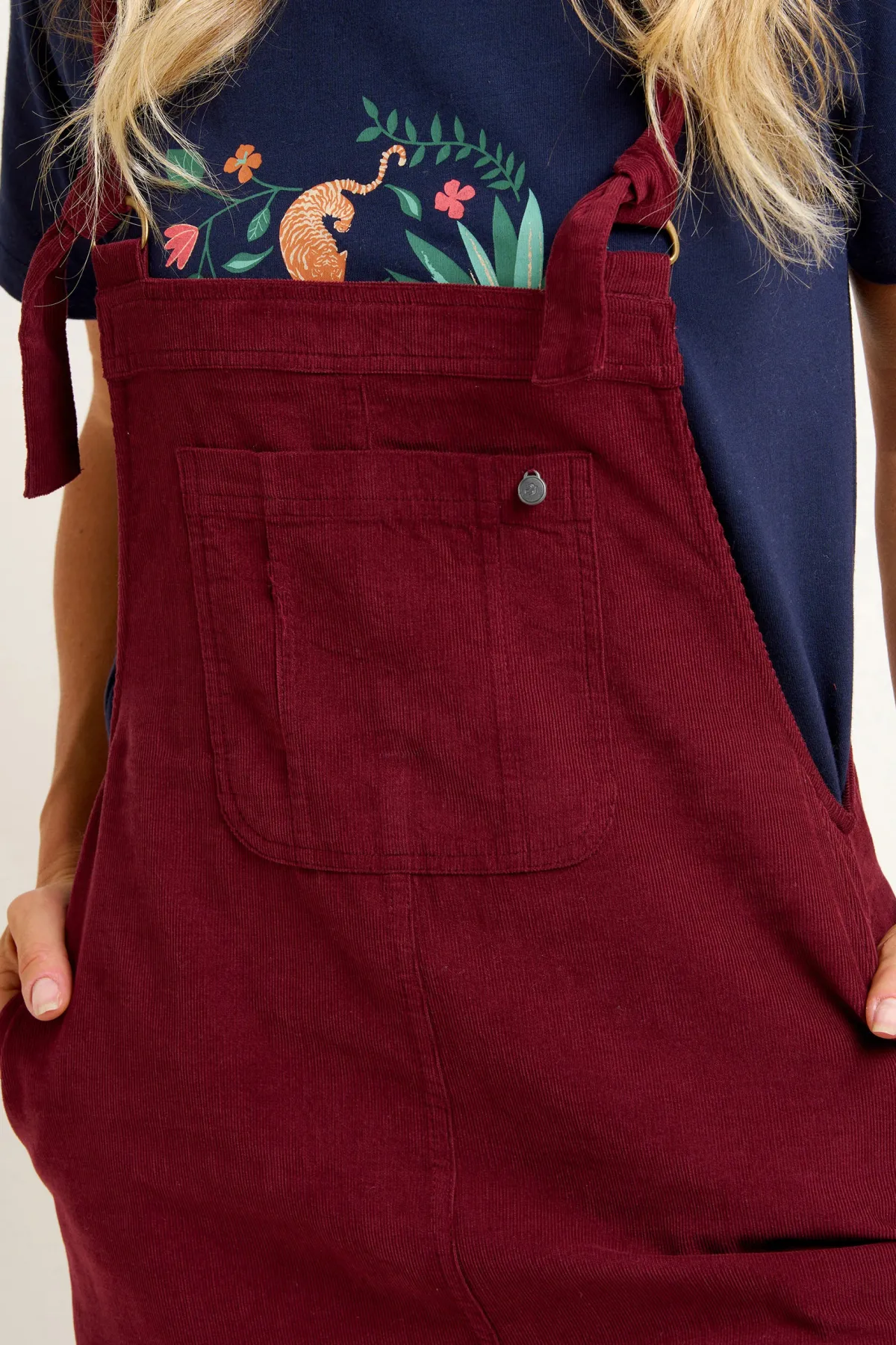 Brakeburn Niko Cord Dungarees Burgundy Cheap
