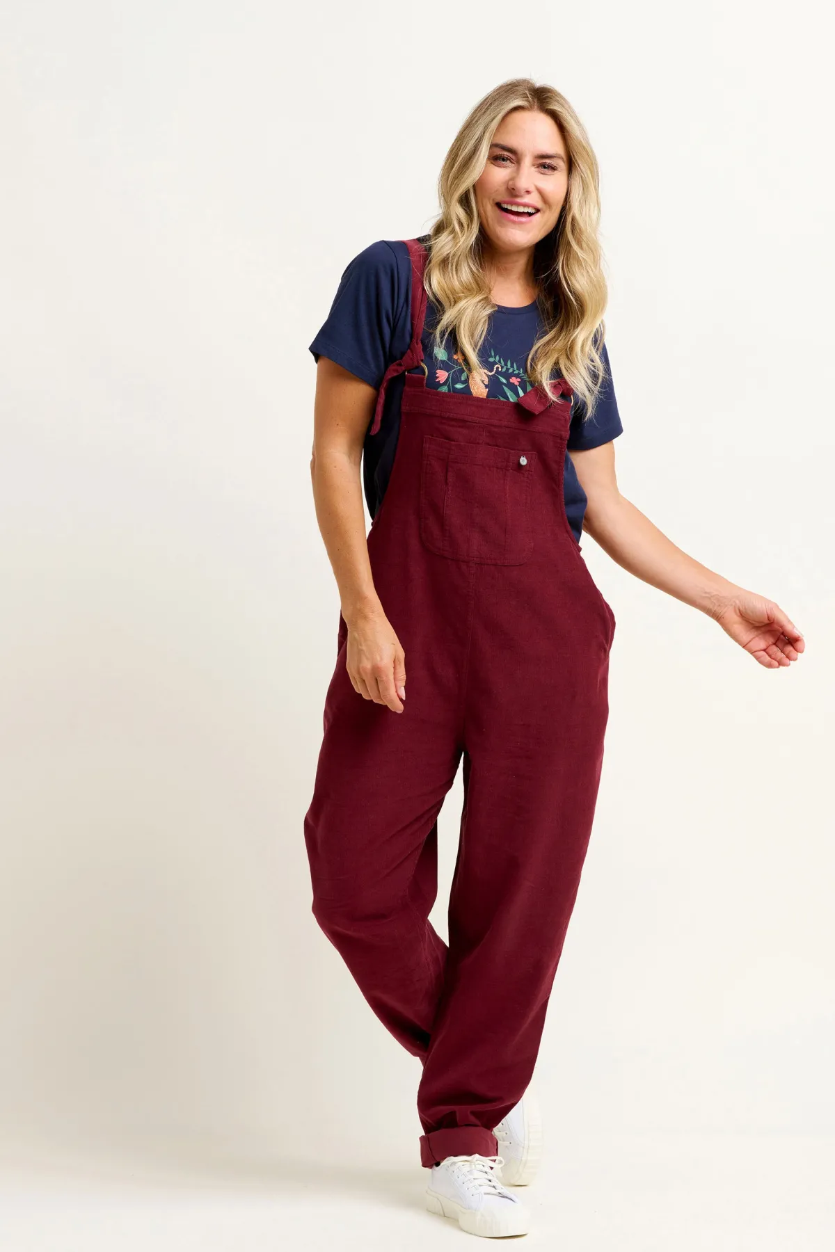 Brakeburn Niko Cord Dungarees Burgundy Online