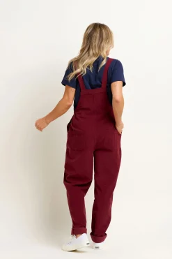Brakeburn Niko Cord Dungarees Burgundy Online