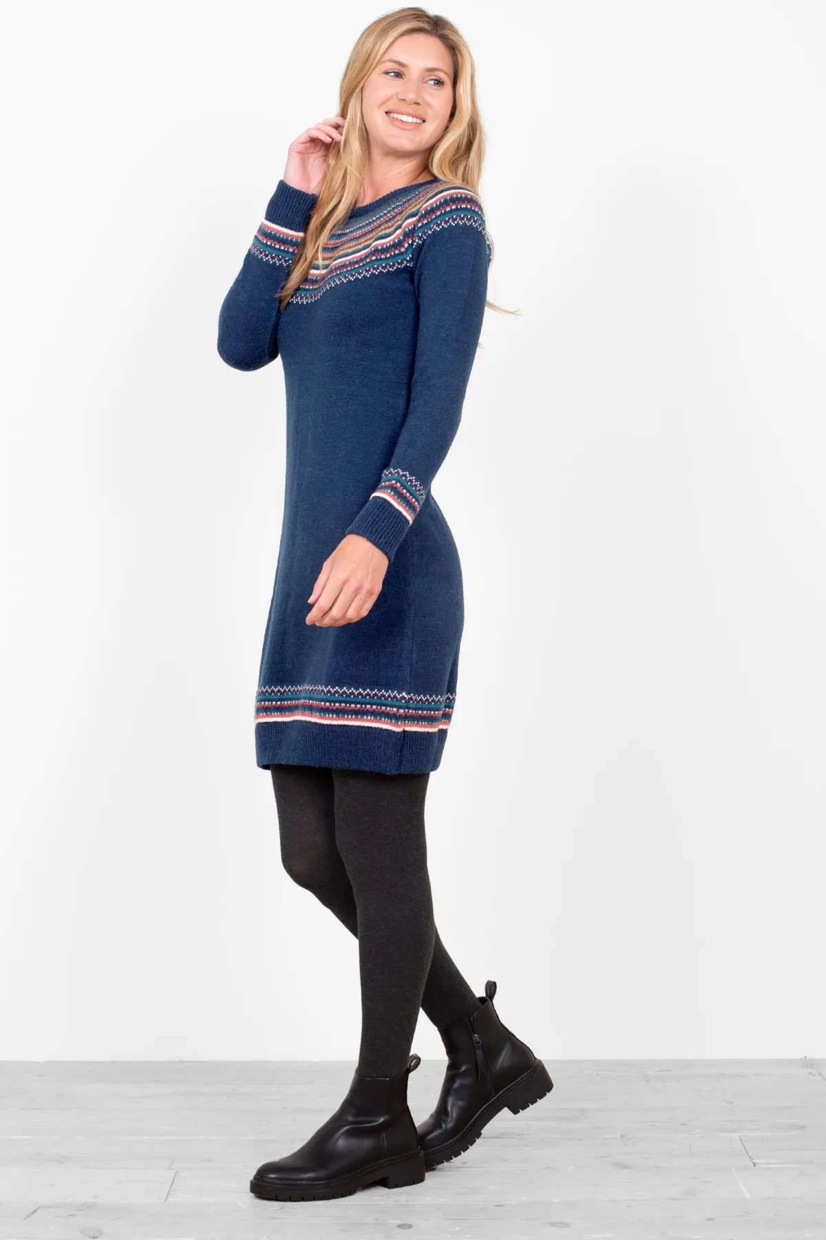 Brakeburn Nordic Farisle Dress Multicoloured Flash Sale