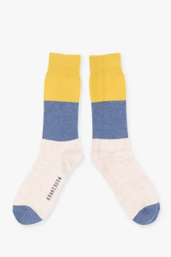 Brakeburn Oatmeal Colour Block Socks Beige Flash Sale