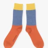 Brakeburn Orange Colour Block Socks Blue Best Sale