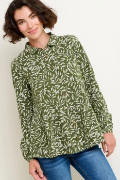 Brakeburn Orchard Leaf Blouse Green Fashion