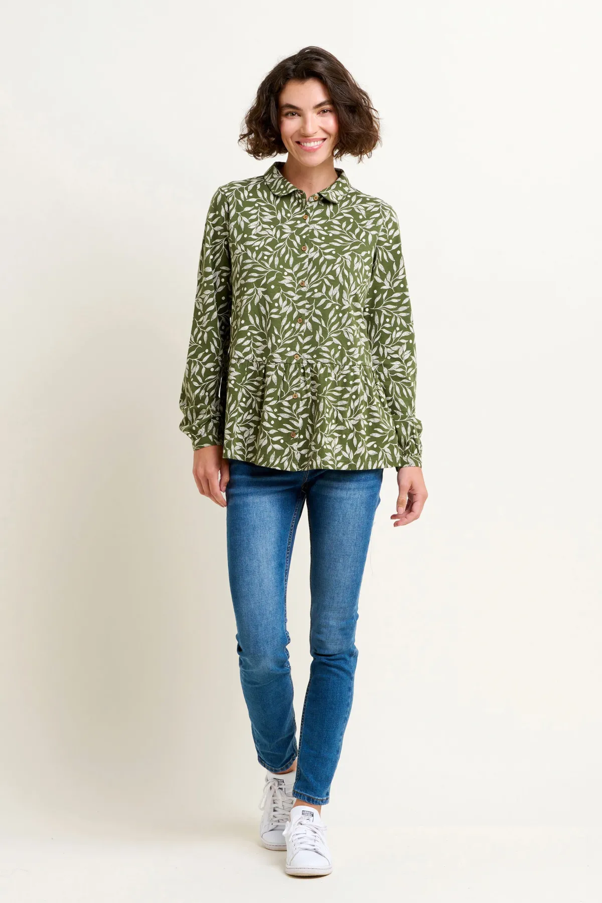 Brakeburn Orchard Leaf Blouse Green Fashion