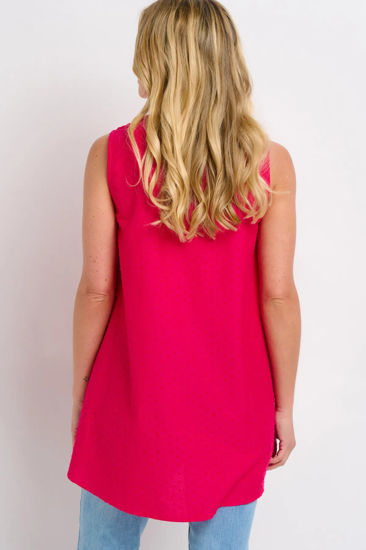 Brakeburn Orla Sleeveless Broderie Blouse Pink New