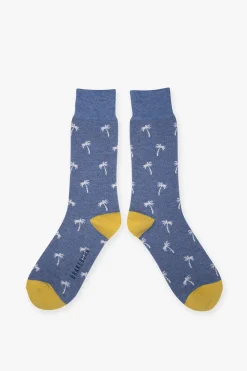 Brakeburn Palm Tree Socks Blue Flash Sale