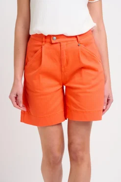 Brakeburn Pleat Front Shorts Orange Hot