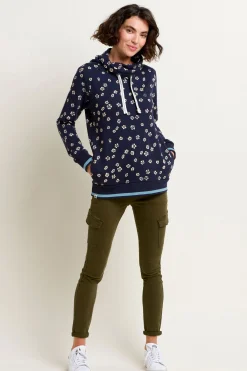Brakeburn Polka Flora Cowl Neck Sweatshirt Navy Sale