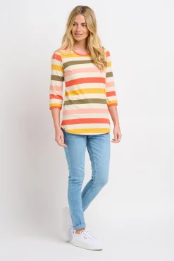 Brakeburn Poppy Stripe Tee Cream Flash Sale