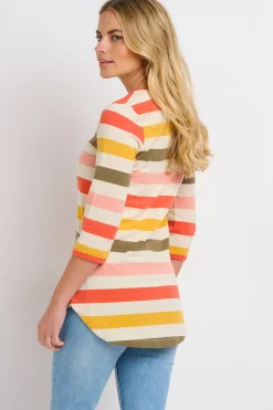 Brakeburn Poppy Stripe Tee Cream Flash Sale