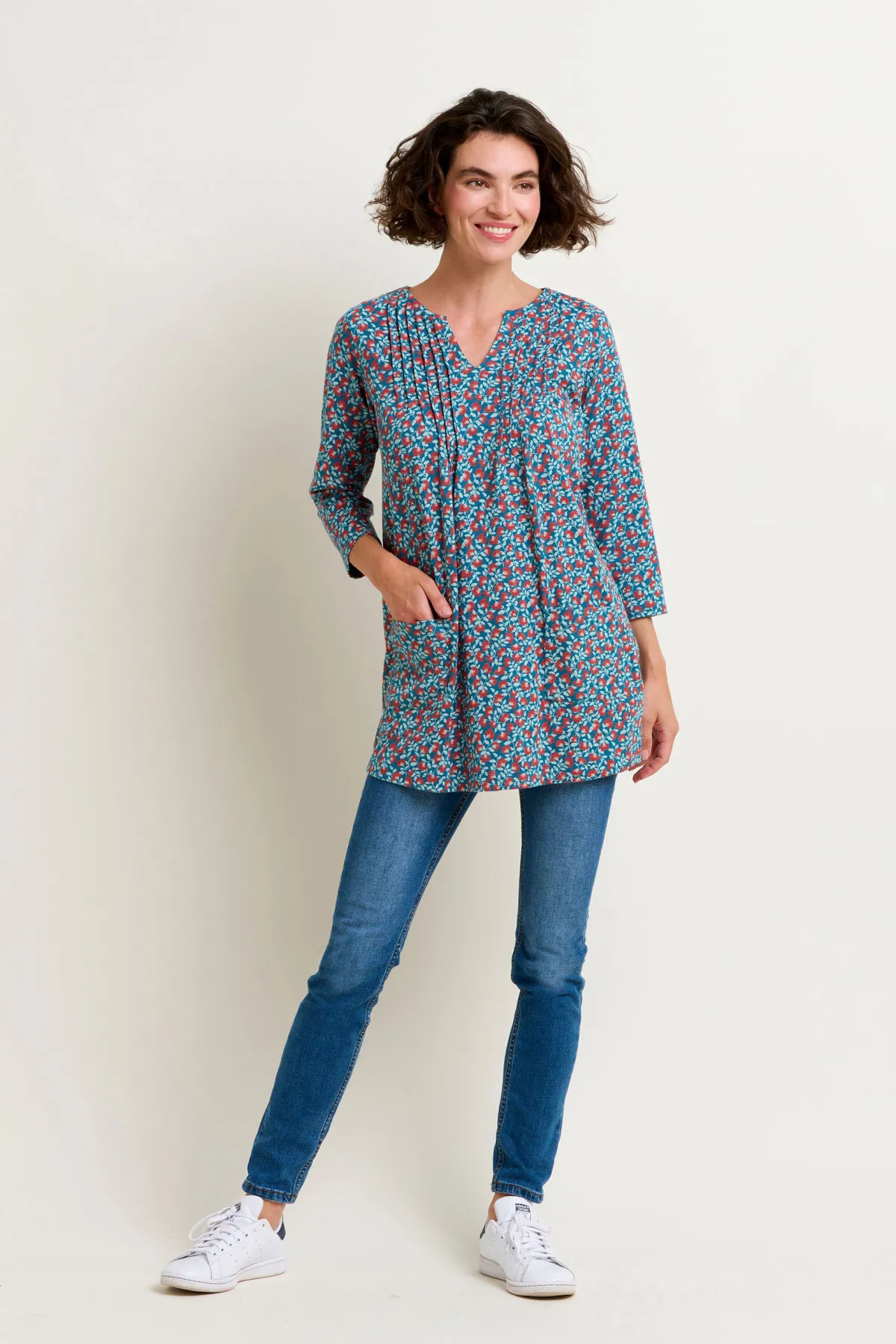 Brakeburn Pressed Flowers Tunic Blue Best