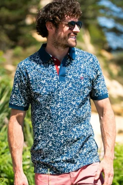 Brakeburn Printed Polo Shirt Navy Store