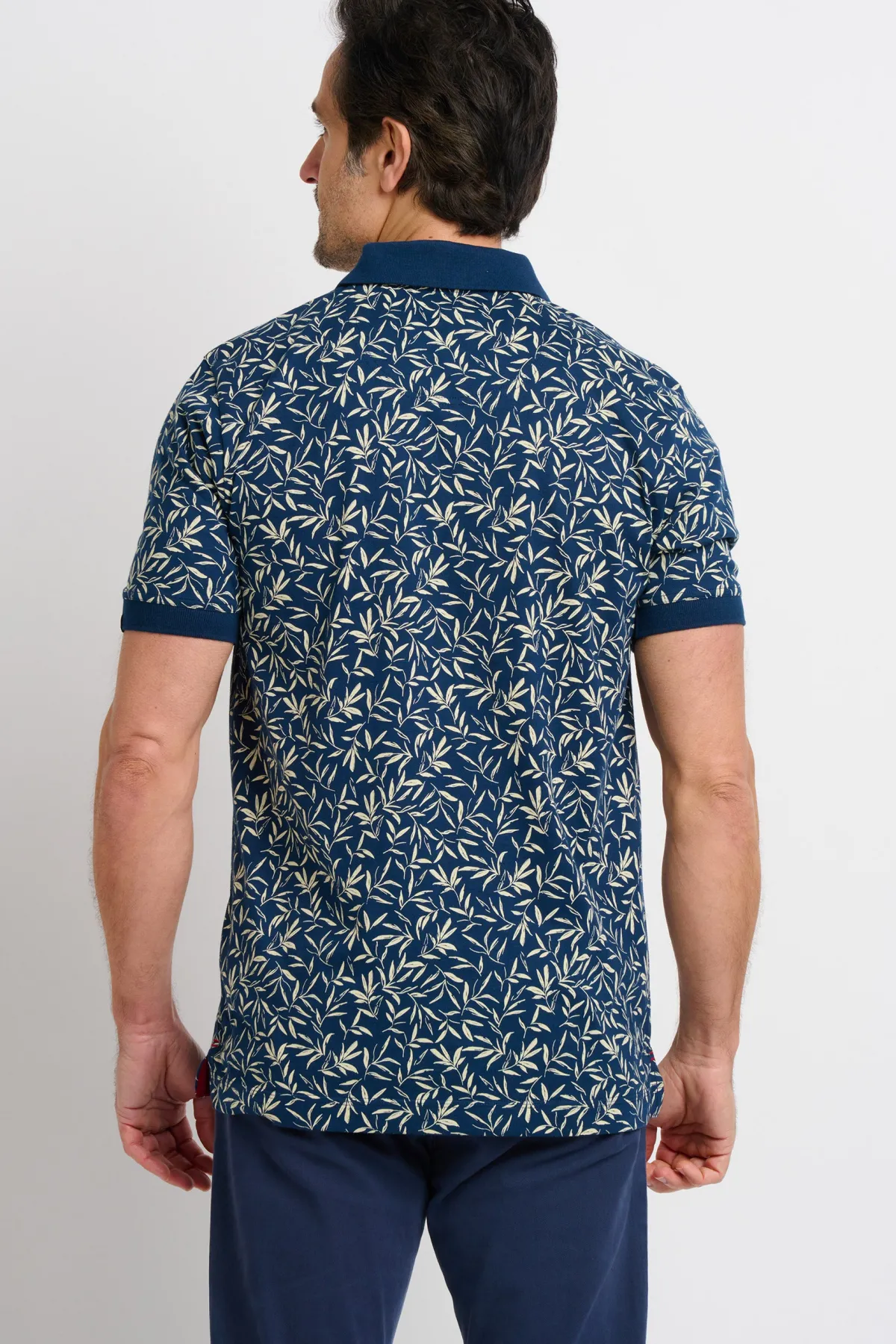 Brakeburn Printed Polo Shirt Navy Store