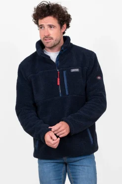 Brakeburn Pull Over 1/4 Zip Fleece Navy Clearance