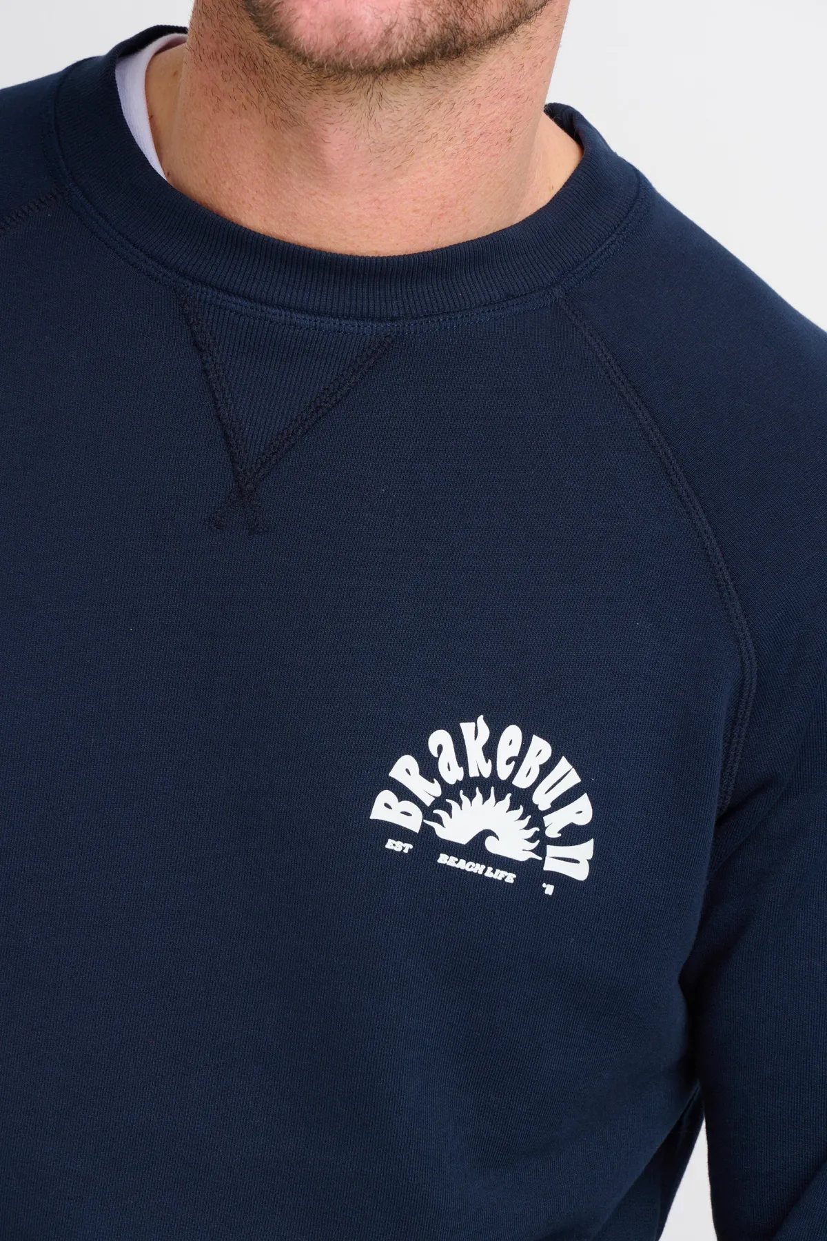 Brakeburn Raglan Crew Neck Sweat Navy Flash Sale
