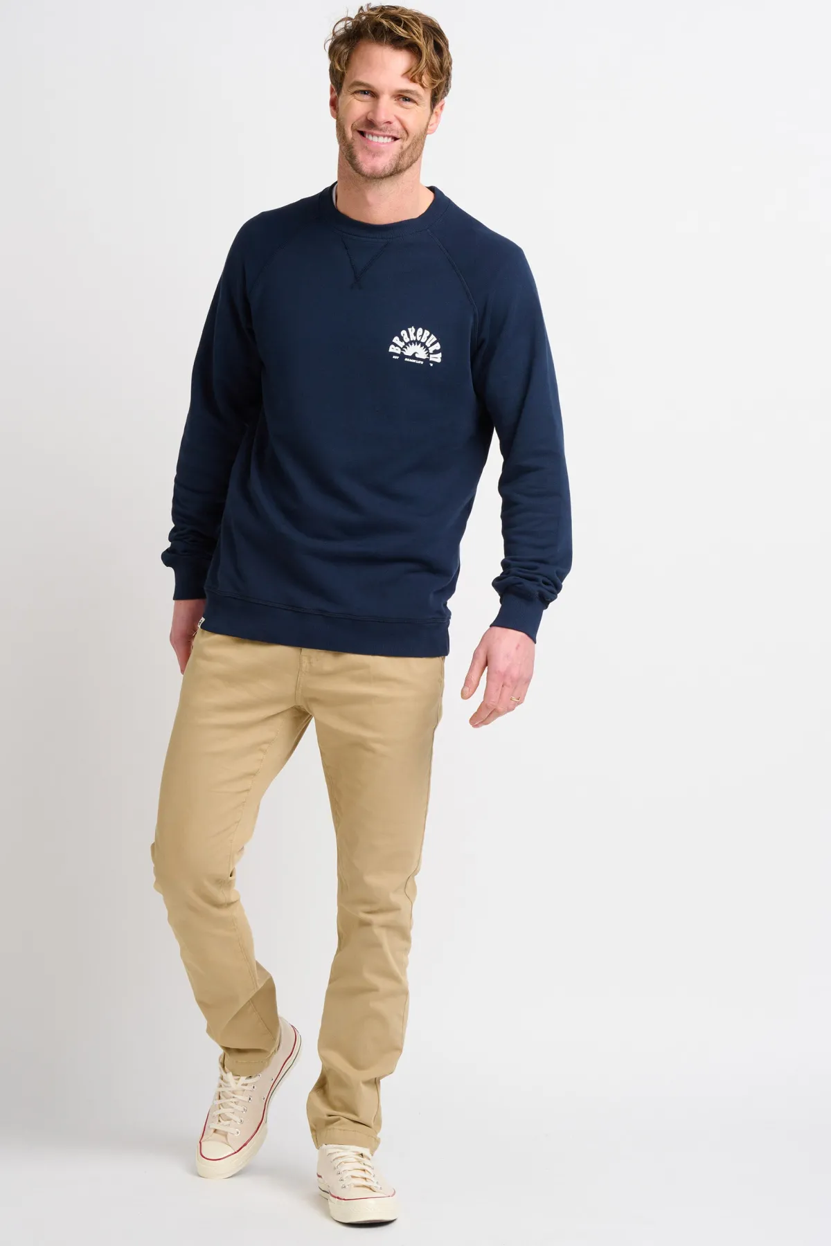 Brakeburn Raglan Crew Neck Sweat Navy Flash Sale