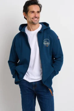 Brakeburn Raglan Zip Through Hoodie Navy Store