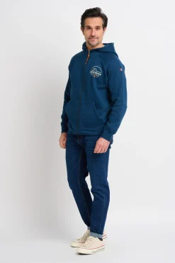 Brakeburn Raglan Zip Through Hoodie Navy Store