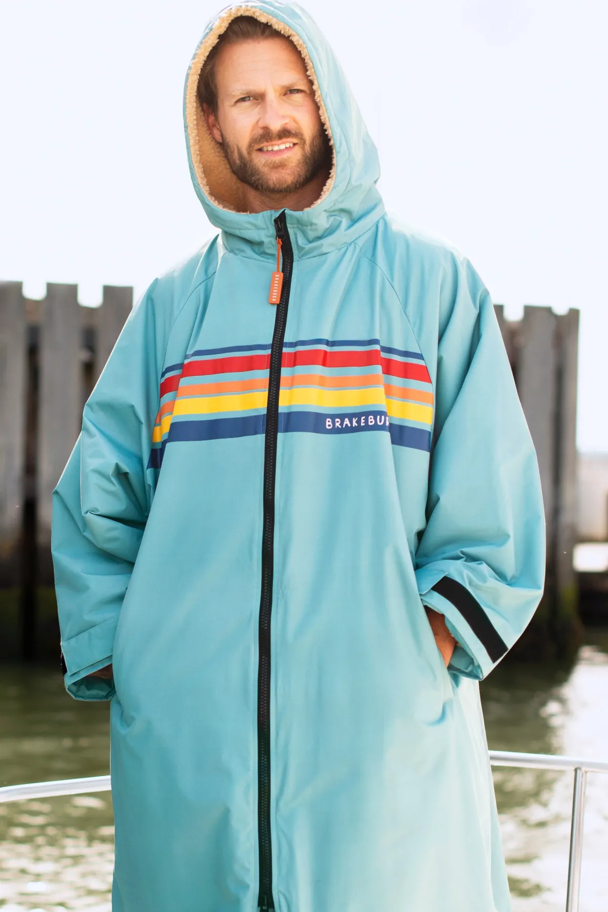 Brakeburn Retro Stripe Chinook Changing Robe Blue Cheap