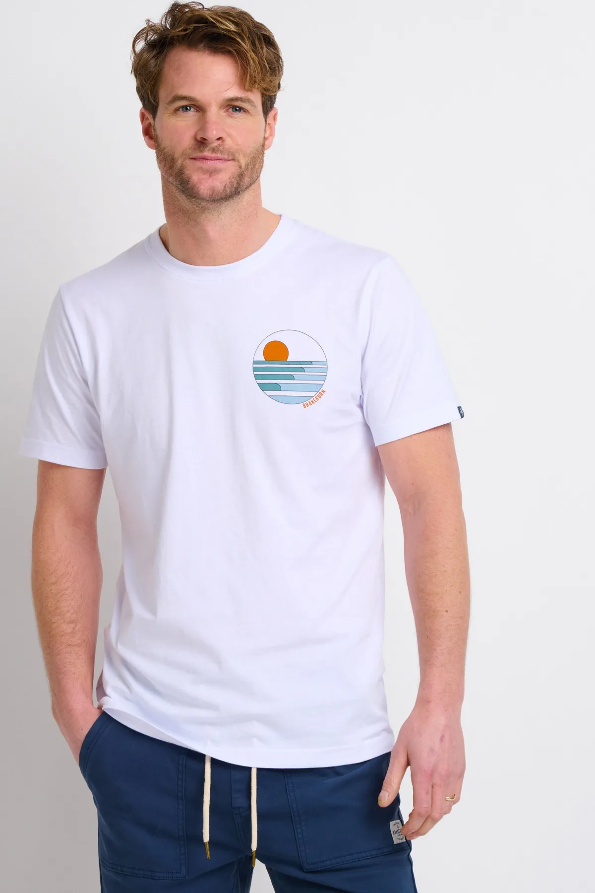 Brakeburn Rolling Waves Tee White Store