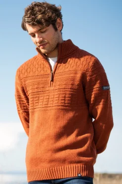 Brakeburn Rust Quarter Zip Orange Cheap