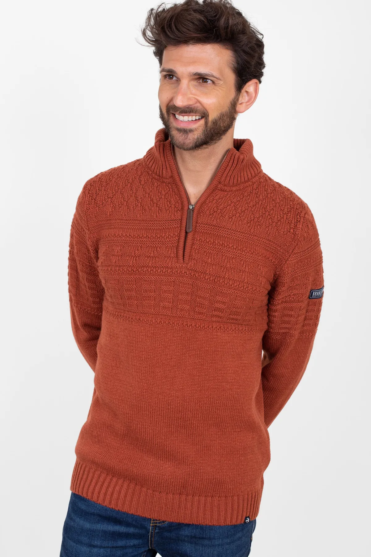 Brakeburn Rust Quarter Zip Orange Cheap