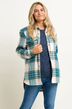 Brakeburn Shamrock Flannel Shacket Cream Shop