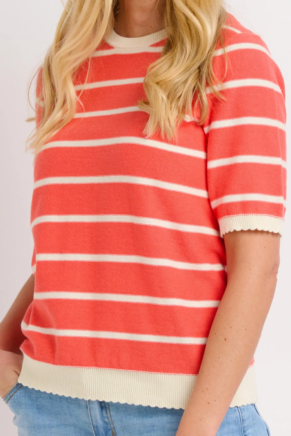 Brakeburn Sorbet Knitted Tee Cream Shop