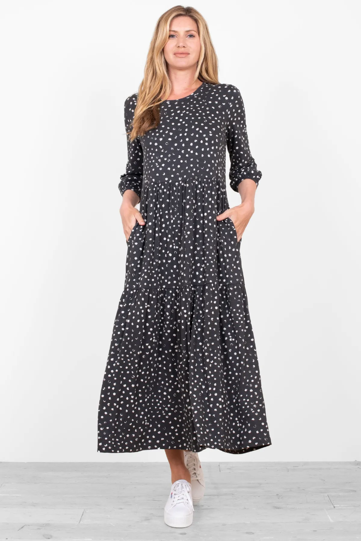 Brakeburn Spotty Jersey Dress Grey Best