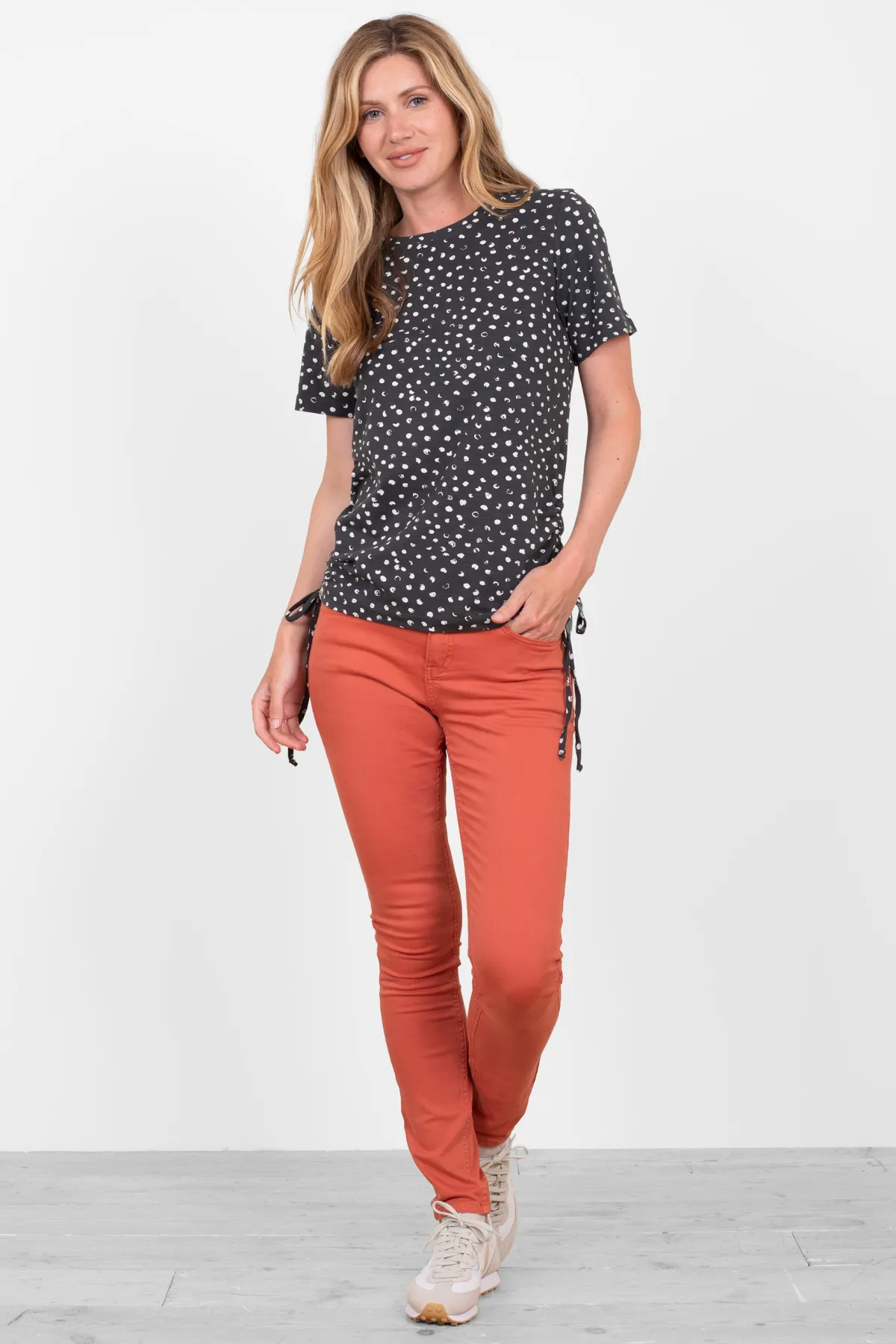 Brakeburn Spotty Tie Side T-Shirt Grey Discount