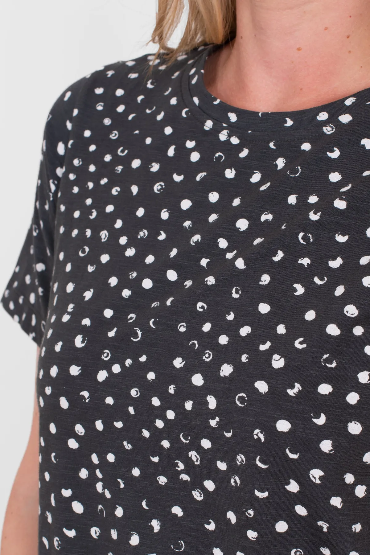 Brakeburn Spotty Tie Side T-Shirt Grey Discount