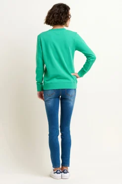 Brakeburn Star Crew Neck Sweatshirt Green Clearance
