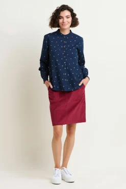 Brakeburn Stars Embroidered Blouse Navy Best Sale