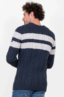 Brakeburn Stripe Crew Neck Grey Clearance