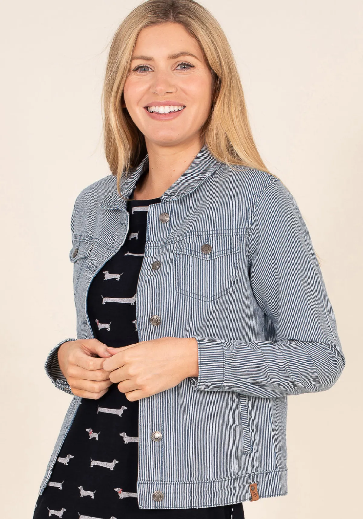 Brakeburn Stripe Denim Jacket Blue Hot