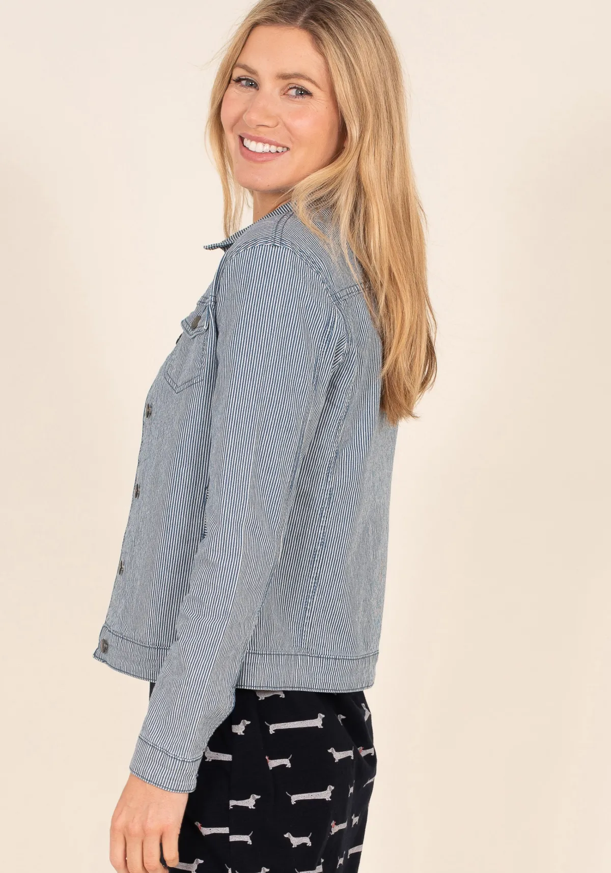 Brakeburn Stripe Denim Jacket Blue Hot