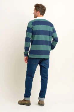 Brakeburn Stripe Rugby Shirt Navy Sale