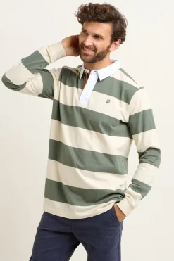 Brakeburn Stripe Rugby Shirt Cream Sale