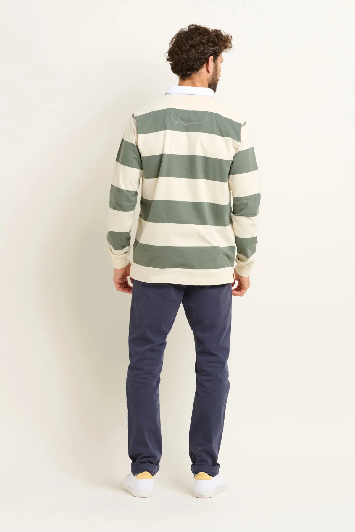 Brakeburn Stripe Rugby Shirt Cream Sale