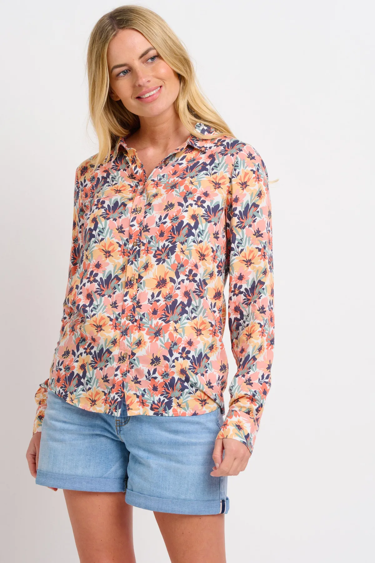 Brakeburn Summer Blooms Shirt Coral Online