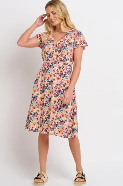 Brakeburn Summer Blooms Wrap Dress Khaki Best