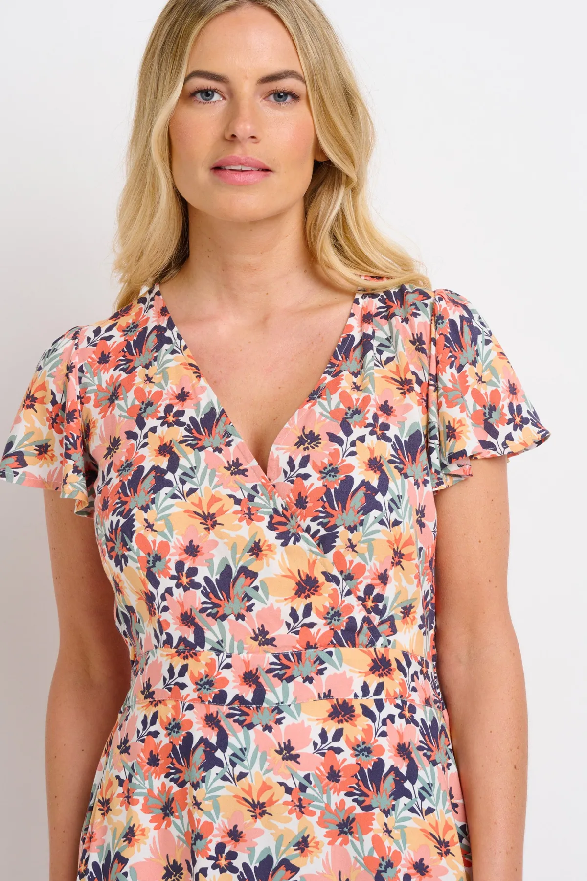 Brakeburn Summer Blooms Wrap Dress Khaki Best